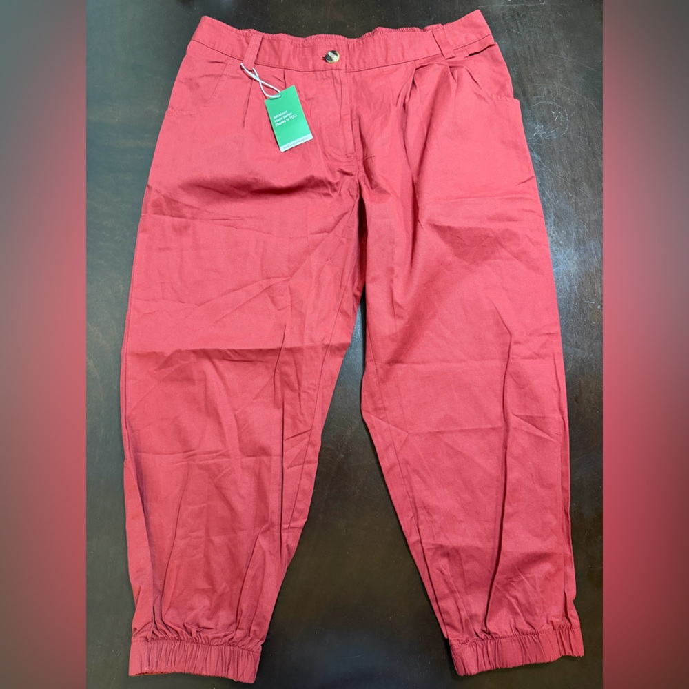 Halara Orange Red Dressy Trouser Joggers XL NWT